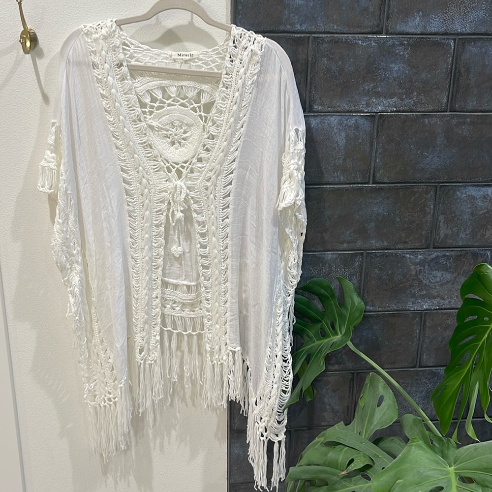 Macrame crochet kimono